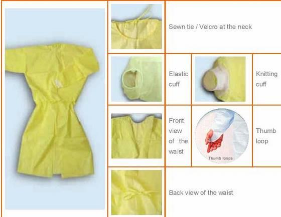 Vestidos protetores descartáveis confortáveis para a prevenção transversal da infecção