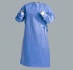 Vestido cirúrgico descartável estéril, anti vestido não tecido do isolamento do líquido