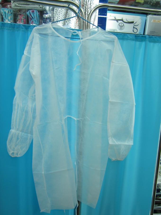 Vestido cirúrgico descartável biodegradável, vestuários médicos descartáveis repelentes líquidos