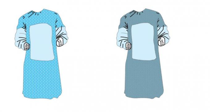 O vestido cirúrgico descartável resistente fluido para o vírus contaminou áreas