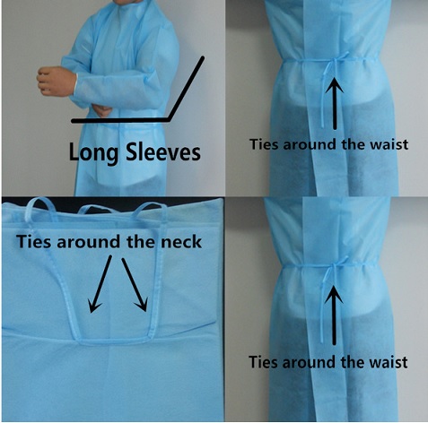 Vestido descartável macio do isolamento para a partícula/álcool/impedimento do sangue