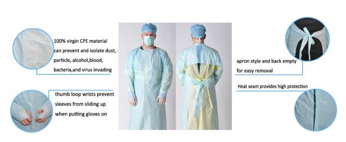 Desgaste protetor descartável estéril/não estéril, vestidos descartáveis impermeáveis do hospital