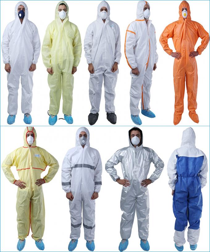 Waterproof o tipo Microporous combinaÃ§Ã£o descartÃ¡vel do vestuÃ¡rio de proteÃ§Ã£o resistente quÃ­mico da seguranÃ§a de 5&6