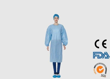desgaste protetor descartável de 40G SMS, vestido cirúrgico azul da prova do sangue
